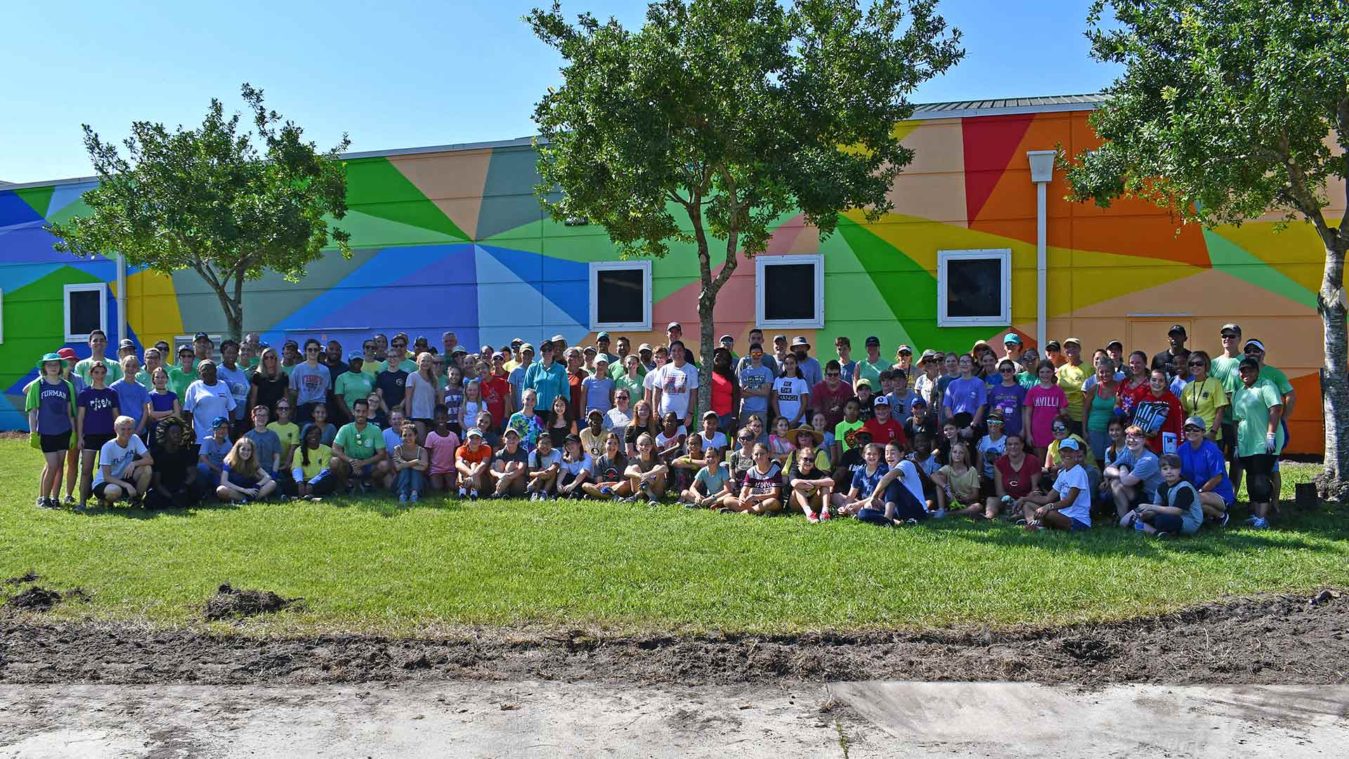 Haskell team members volunteering at Green Apple Day of Service.