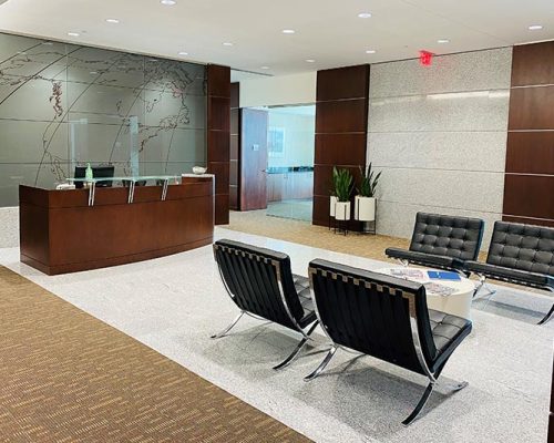 Reception lobby of the Charlotte office