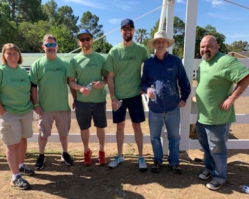 Livermore employees pose for a group photo during a day of community service