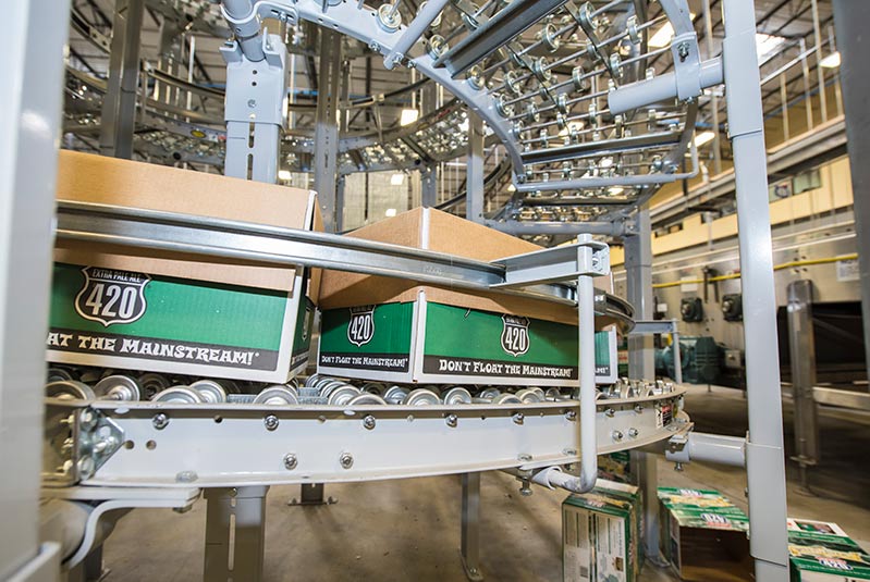 Cartons on spiral conveyor